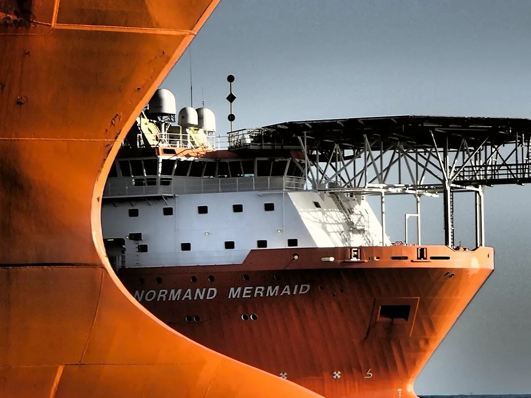 Container ship underway